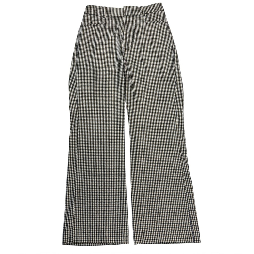 Re/Done 26 Women’s Virgin Wool Plaid Wide Leg Ankle Pants Brown Bule and Black